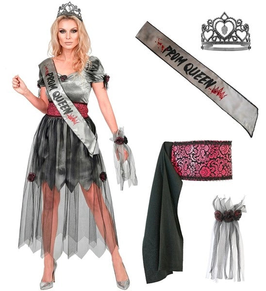 Costume da reginetta del ballo zombie