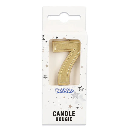 Candela Elegant '7' dorata su stecchino (3 x 4,2 x 0,7 cm)