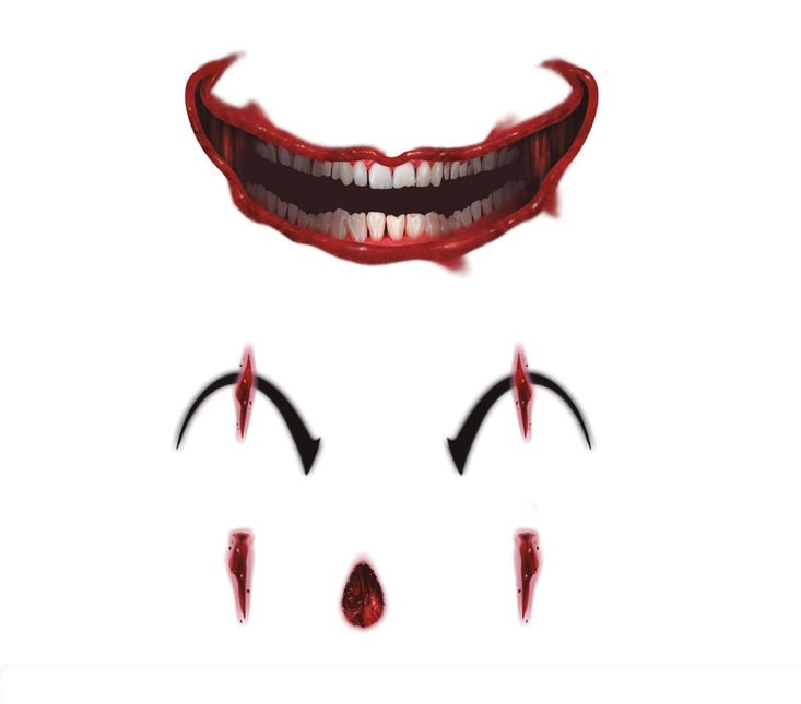 Adesivi viso Clown 30x14 cm