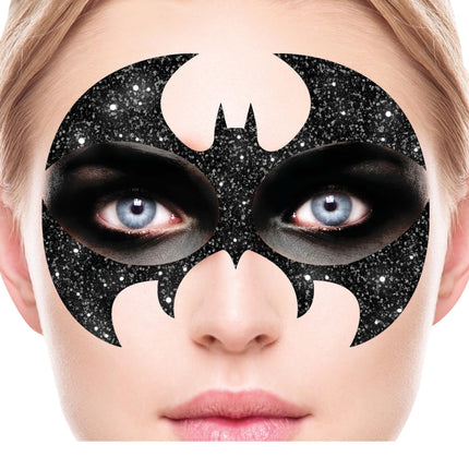 Adesivi viso pipistrello glitterati 20 cm