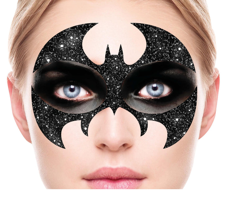 Adesivi viso pipistrello glitterati 20 cm