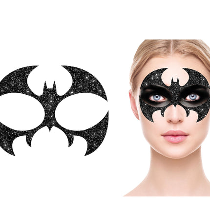 Adesivi viso pipistrello glitterati 20 cm