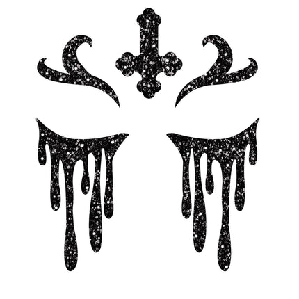 Adesivi per facce di Halloween non glitterati da 20 cm