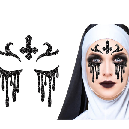 Adesivi per facce di Halloween non glitterati da 20 cm