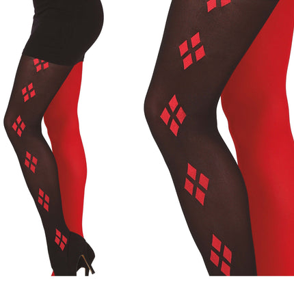 Pantaloni neri rossi Harley Quin