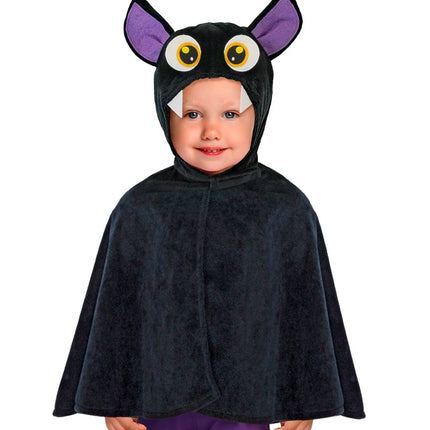 PONCHO DI PELUCHE CON CAPPELLO A PIPISTRELLO