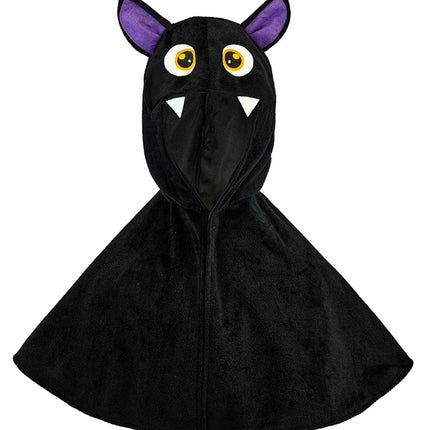 PONCHO DI PELUCHE CON CAPPELLO A PIPISTRELLO