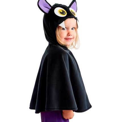 PONCHO DI PELUCHE CON CAPPELLO A PIPISTRELLO