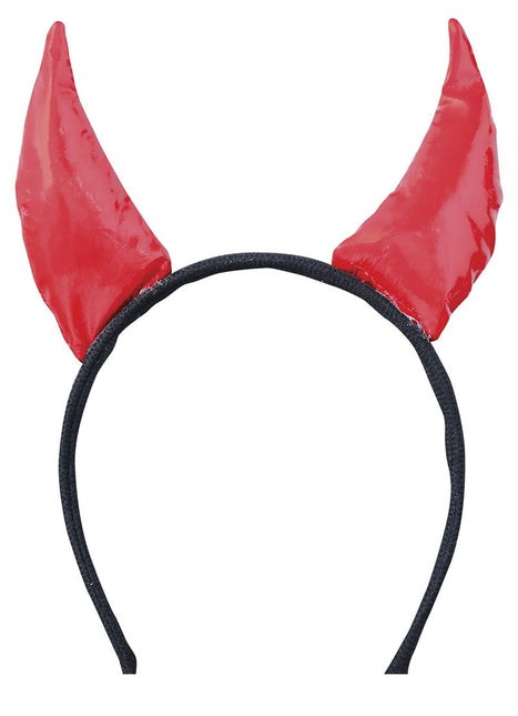 Cerchietto di Halloween con corna da diavolo in tessuto