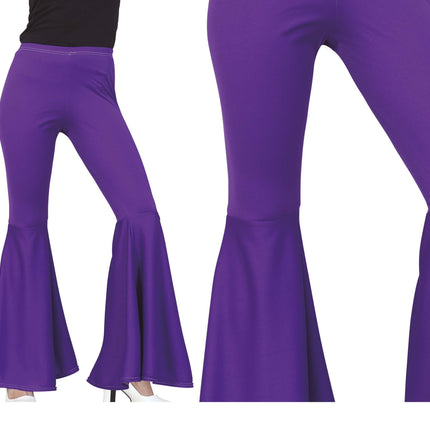 Pantaloni Disco 70S Viola Donna