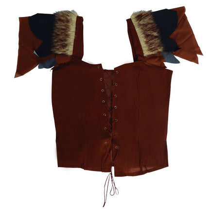 Gilet in pelle da donna marrone L