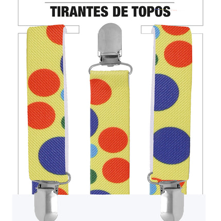 Bretelle clown a pois 92 cm