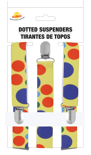 Bretelle clown a pois 92 cm