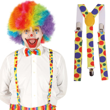 Bretelle clown a pois 92 cm