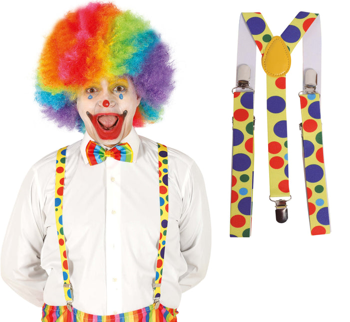 Bretelle clown a pois 92 cm