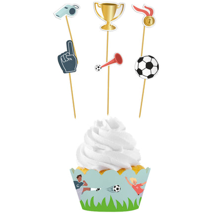 Cupcake Toppers calcio 6 pezzi