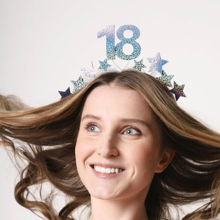 18 Jaar Haarband Zilver van Partydeco koop je bij Partywinkel