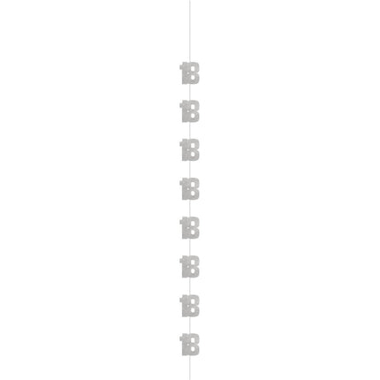 18 Jaar Hangdecoratie Zilver 1,52m van Unique koop je bij Partywinkel