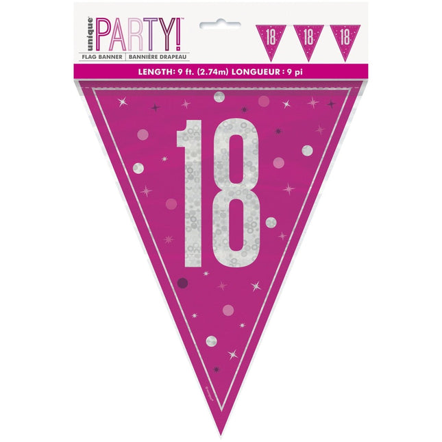 18 Jaar Slinger Roze 2,5m van Unique koop je bij Partywinkel