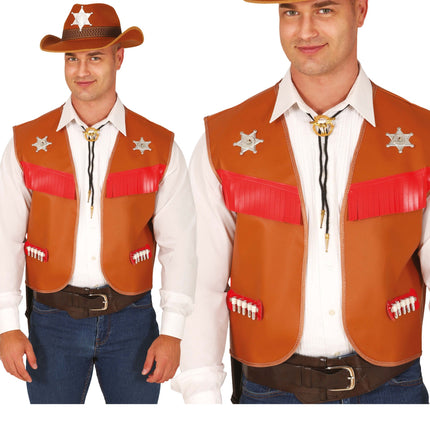 Gilet da cowboy marrone
