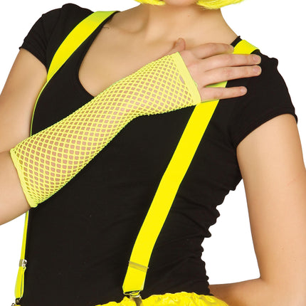 Guanto a rete giallo neon