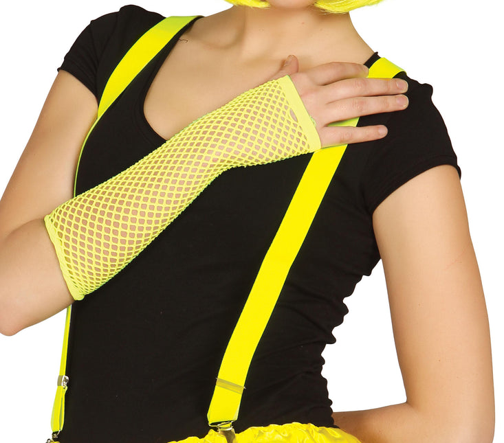 Guanto a rete giallo neon