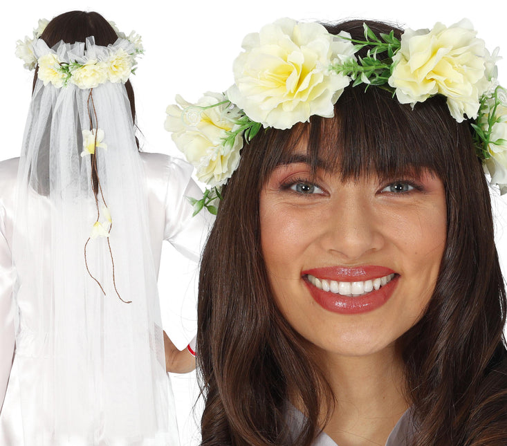 Velo di fiori con diadema