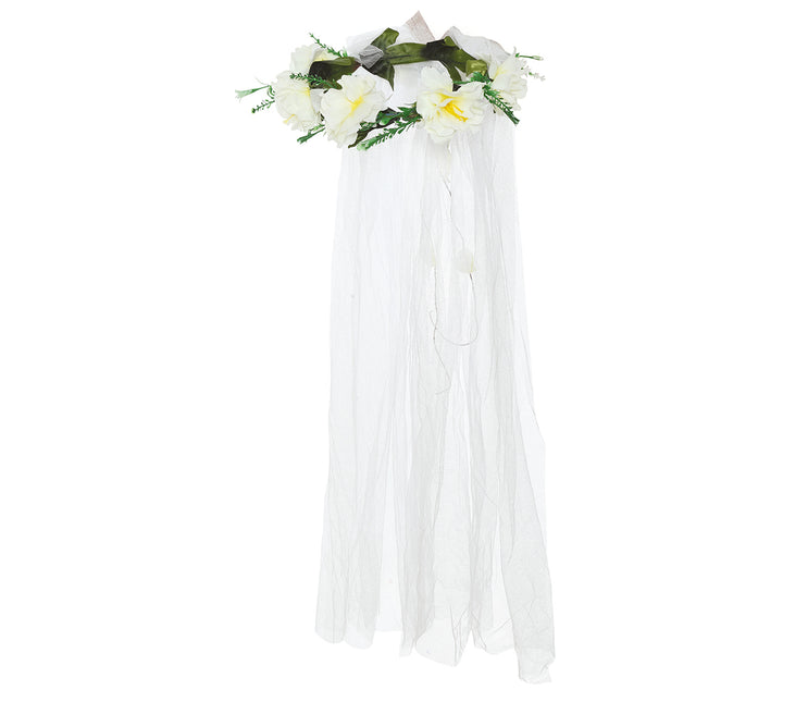 Velo di fiori con diadema