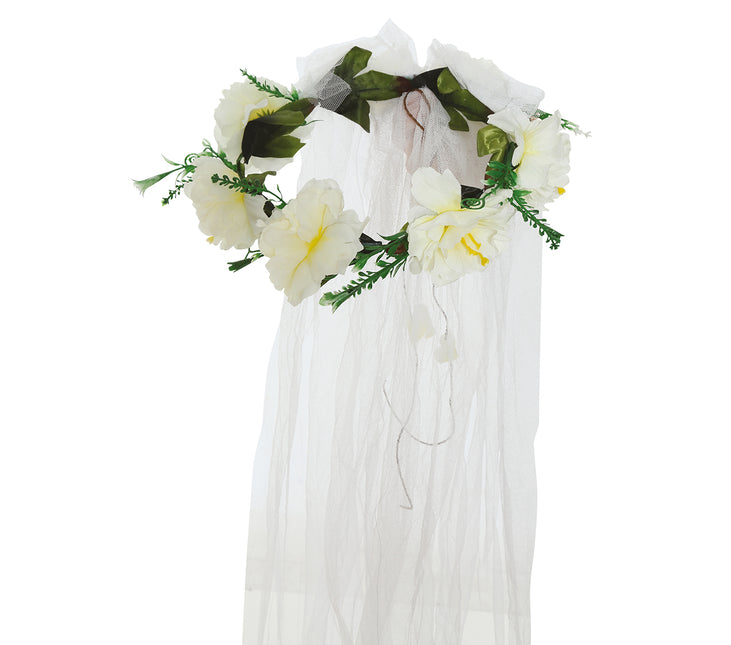Velo di fiori con diadema