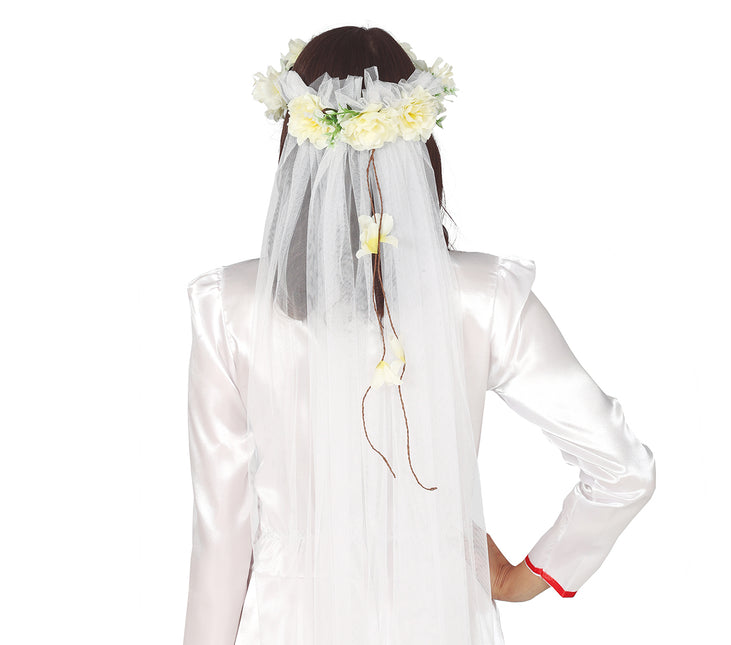 Velo di fiori con diadema