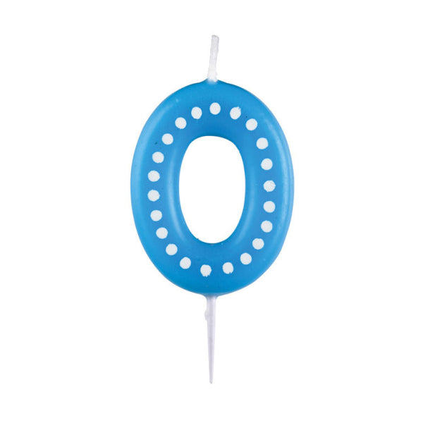 0 Candela Puntini blu 6,5 cm