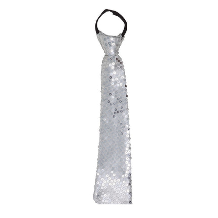 Cravatta argento Glitter Paillet
