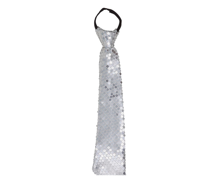 Cravatta argento Glitter Paillet