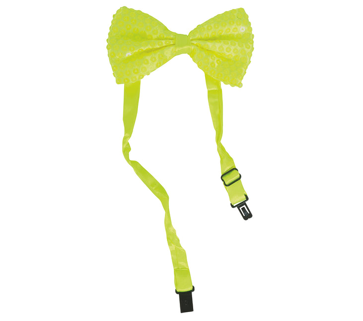 Fiocco giallo neon glitterato 13 cm