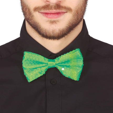 Fiocco verde neon glitterato 13 cm