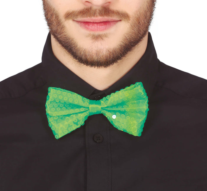 Fiocco verde neon glitterato 13 cm