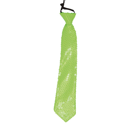Cravatta verde neon glitterata 37 cm