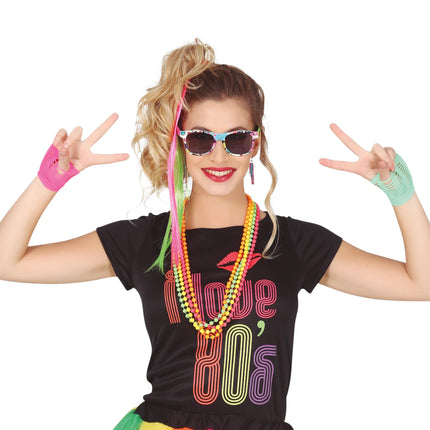 Set di accessori Neon anni '80 8 pezzi