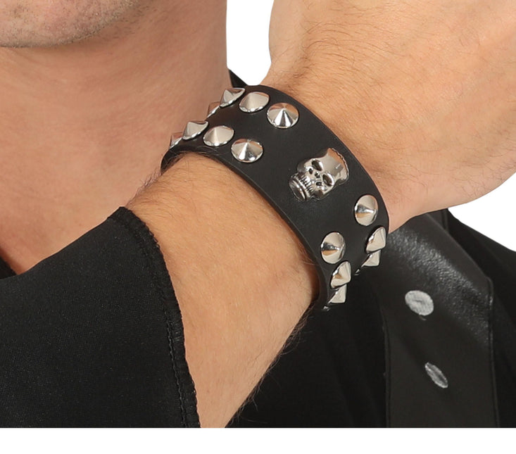 Bracciale teschio nero