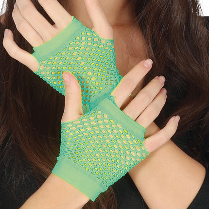 Guanti a rete verde lime 11 cm