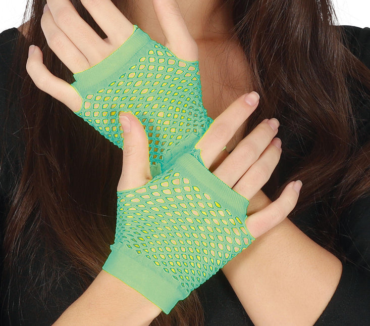 Guanti a rete verde lime 11 cm