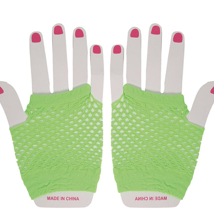 Guanti a rete verde lime 11 cm