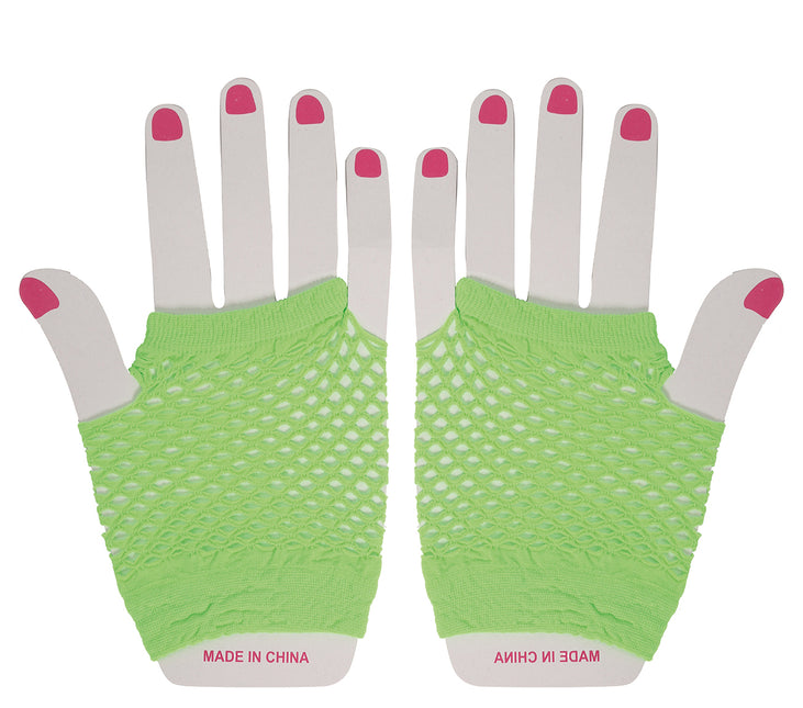 Guanti a rete verde lime 11 cm