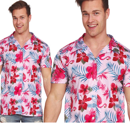 Camicia Hawaii Fenicottero