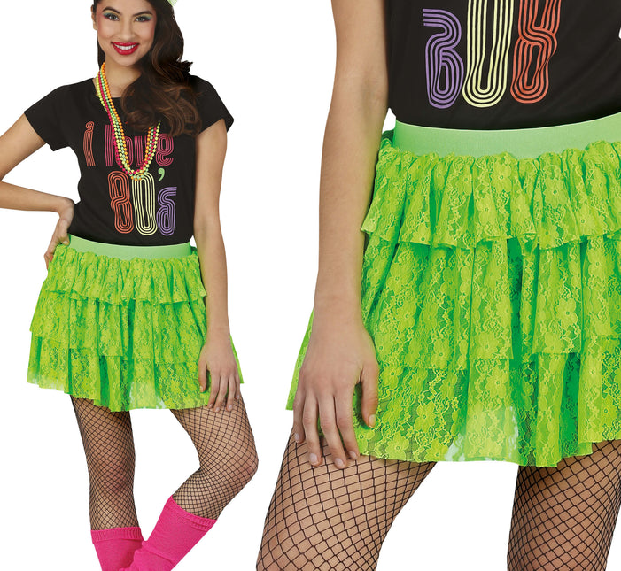 Gonna anni '80 verde neon