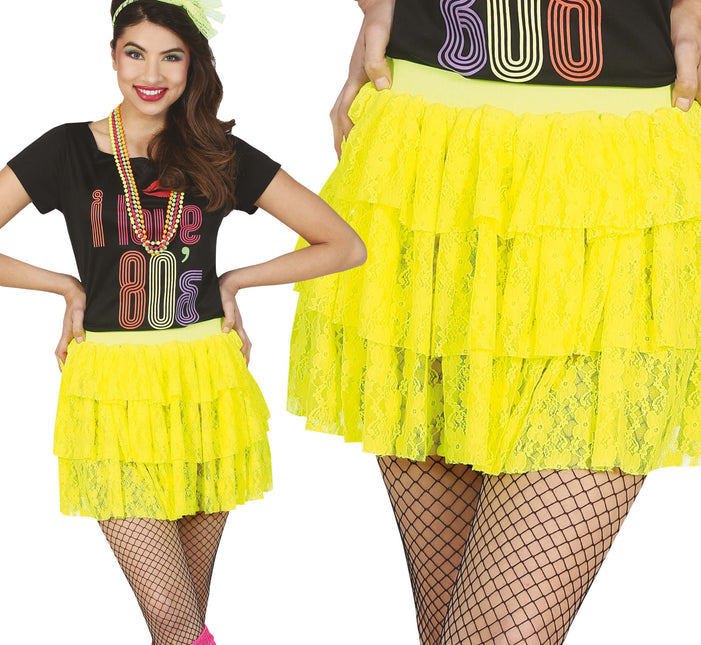 Gonna anni '80 giallo neon