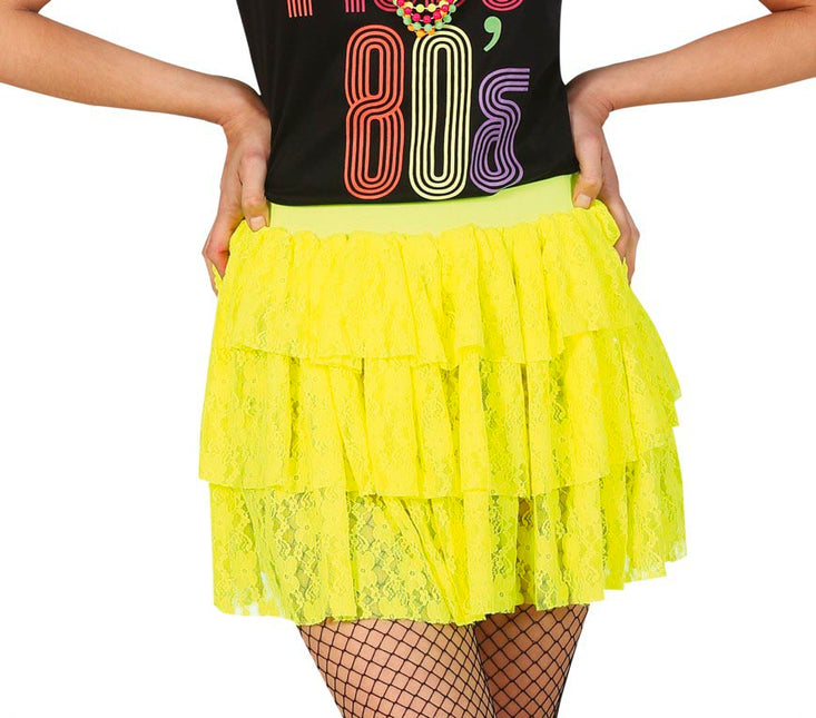 Gonna anni '80 giallo neon