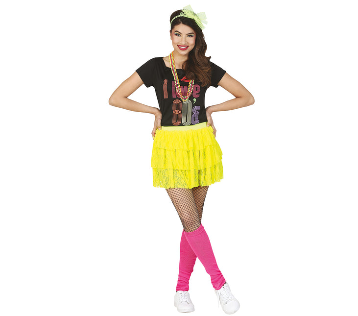 Gonna anni '80 giallo neon