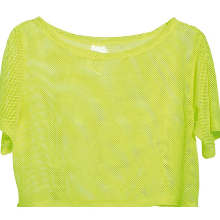 T/shirt a rete Giallo Neon Corta L