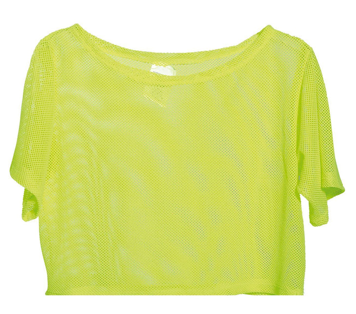T/shirt a rete Giallo Neon Corta L